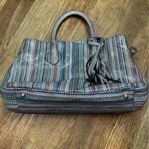 Maurizio Taiuti Multicolor Leather Snakeskin Printed Tote  Shoulder Bag